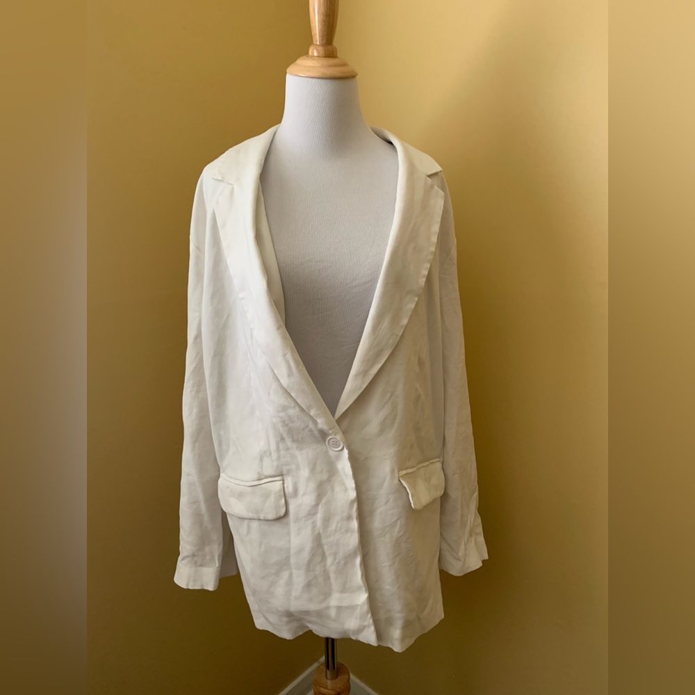 Open edit white oversized blazer